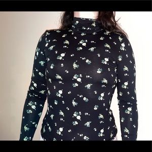Gorgeous floral design turtleneck